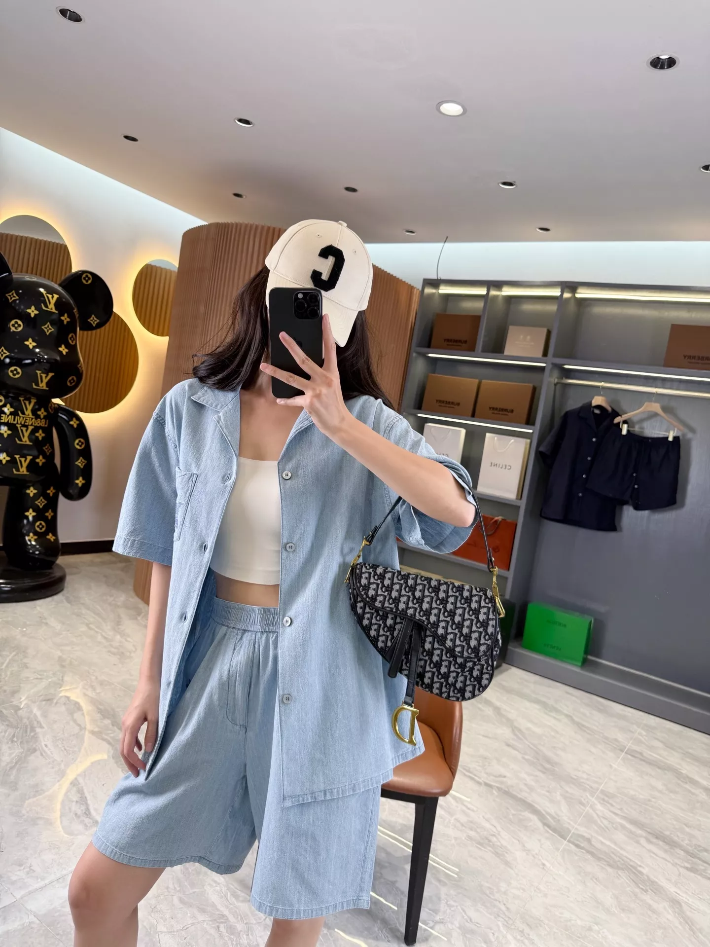 루이비통 데님 반소매 셔츠와 쇼츠 세트 상세 이미지 73