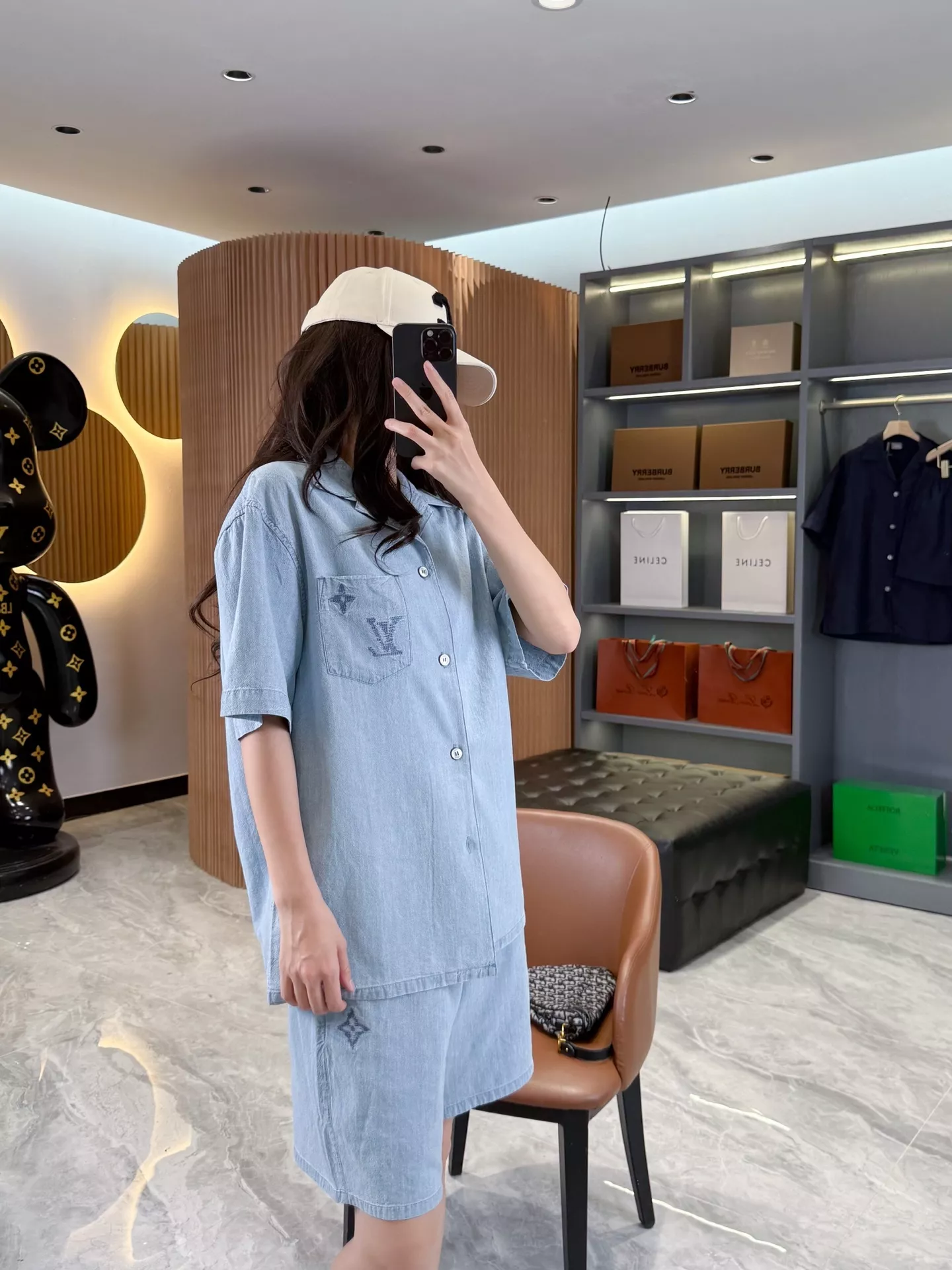루이비통 데님 반소매 셔츠와 쇼츠 세트 상세 이미지 69