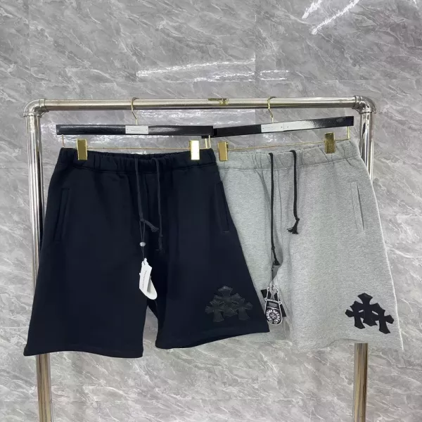 크롬하츠 삼지창 가죽 패치 포인트 하프 팬츠