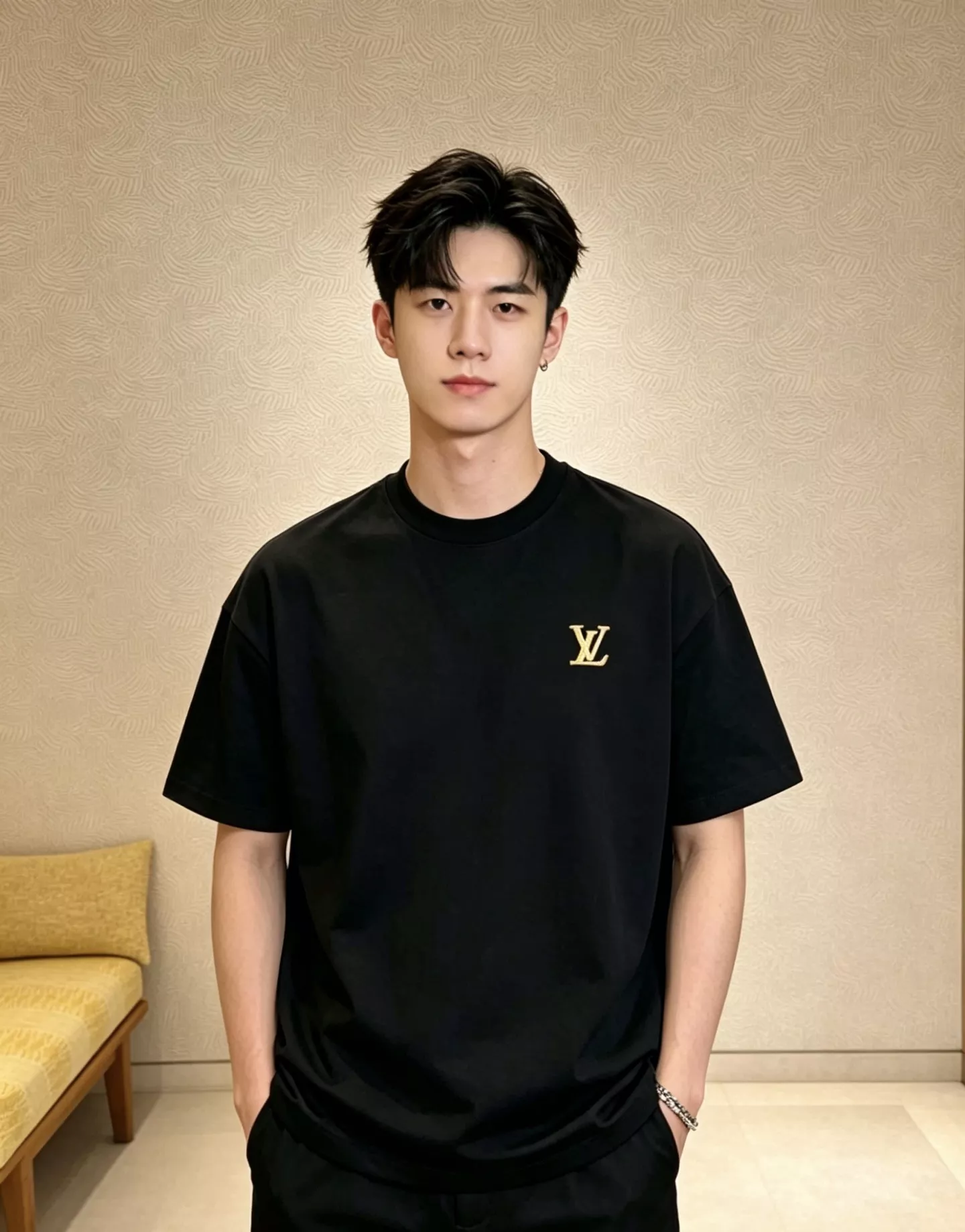 루이비통 입체 LV 포인트 반소매 티셔츠 상세 이미지 31
