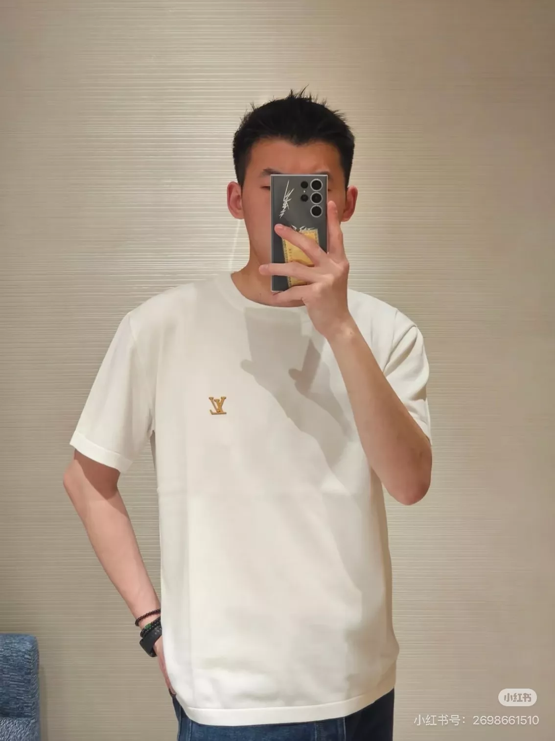 루이비통 입체 LV 포인트 반소매 티셔츠 상세 이미지 28