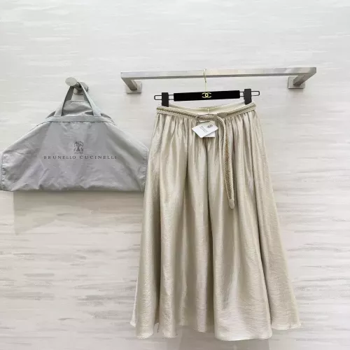 브루넬로쿠치넬리 은은한 광택감의 리넨 롱 스커트