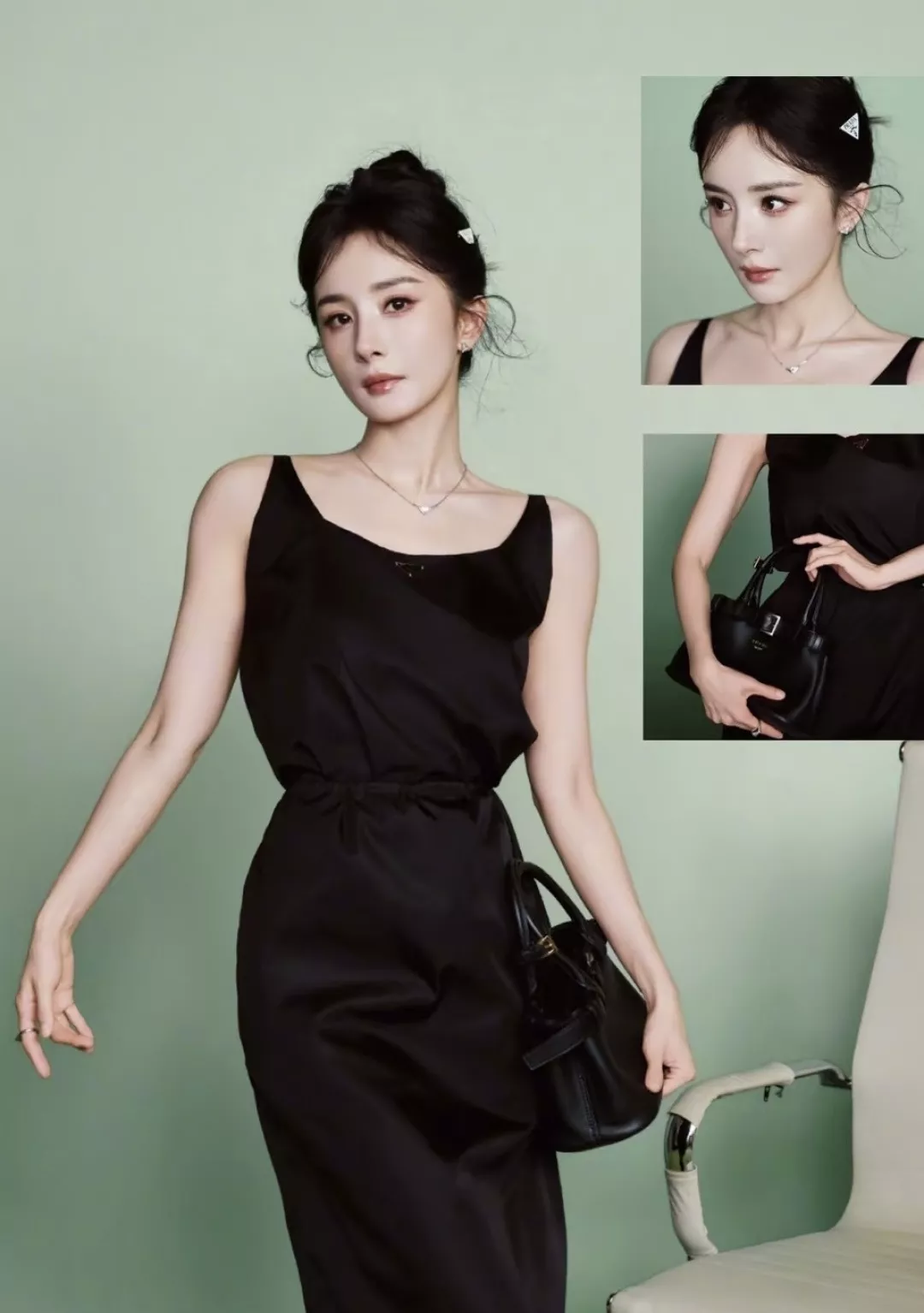 프라다 블랙 나일론 민소매 원피스 상세 이미지 15