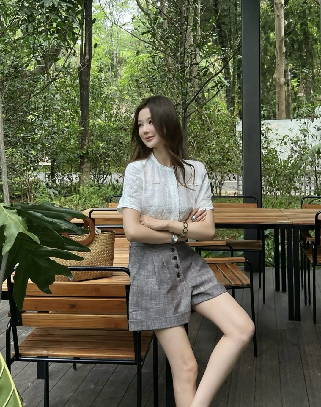 랄프로렌 빈티지 그레이 린넨 하이웨이스트 숏팬츠 상세 이미지 13