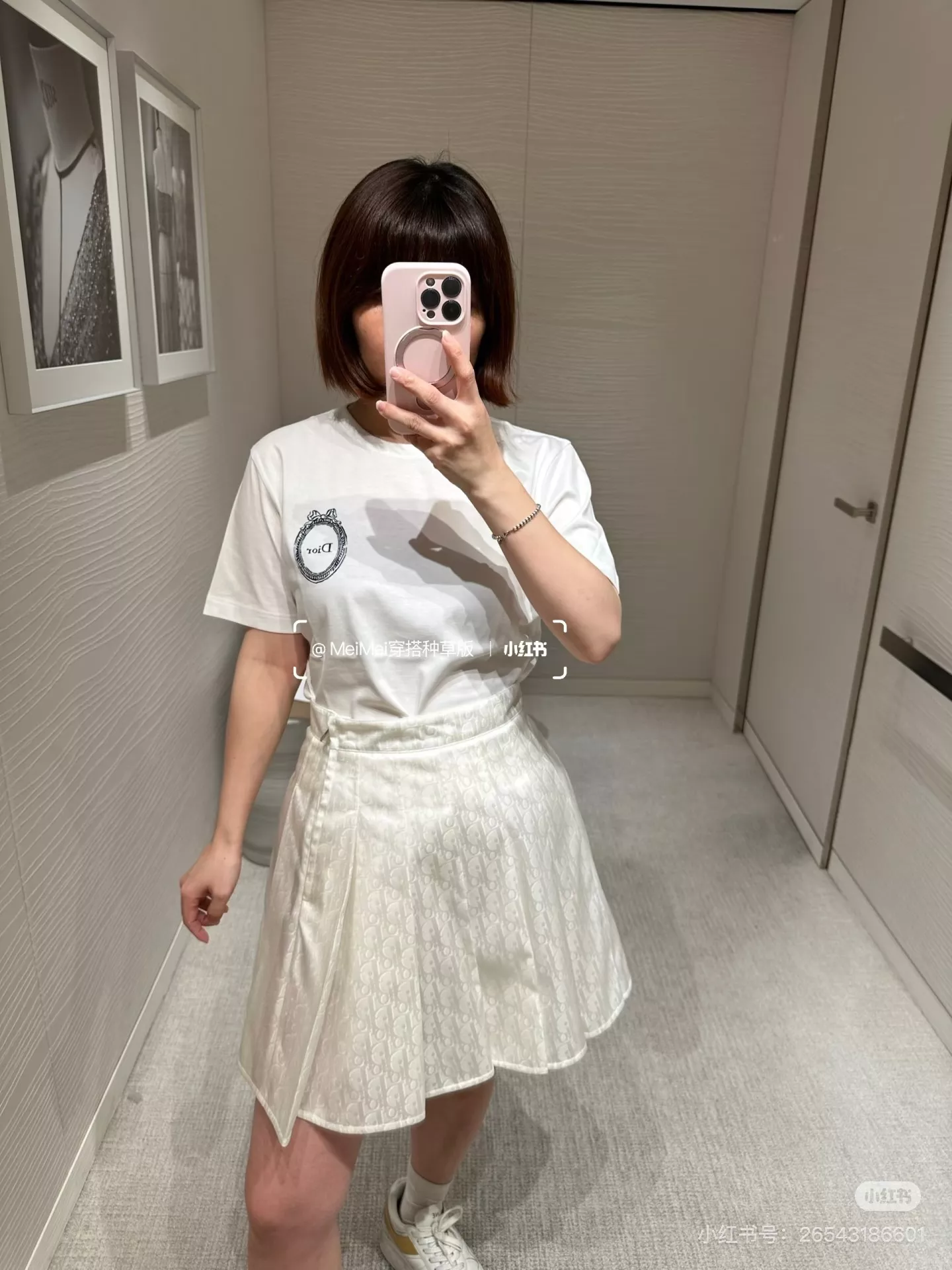 디올 자카드 플리츠 미니 스커트 상세 이미지 1