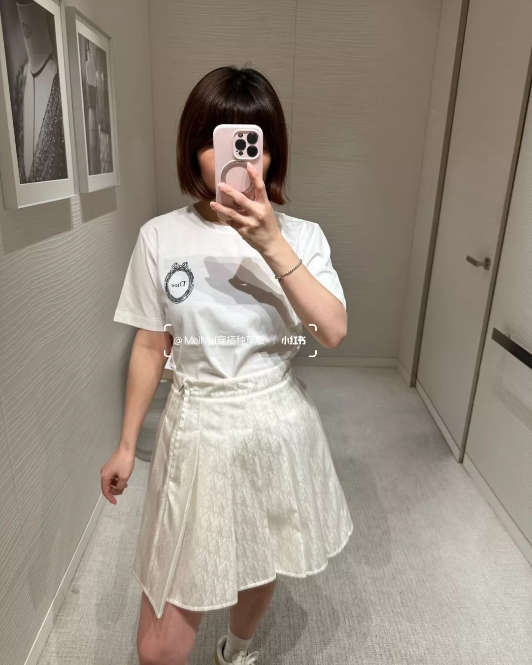 디올 자카드 플리츠 미니 스커트 상세 이미지 4