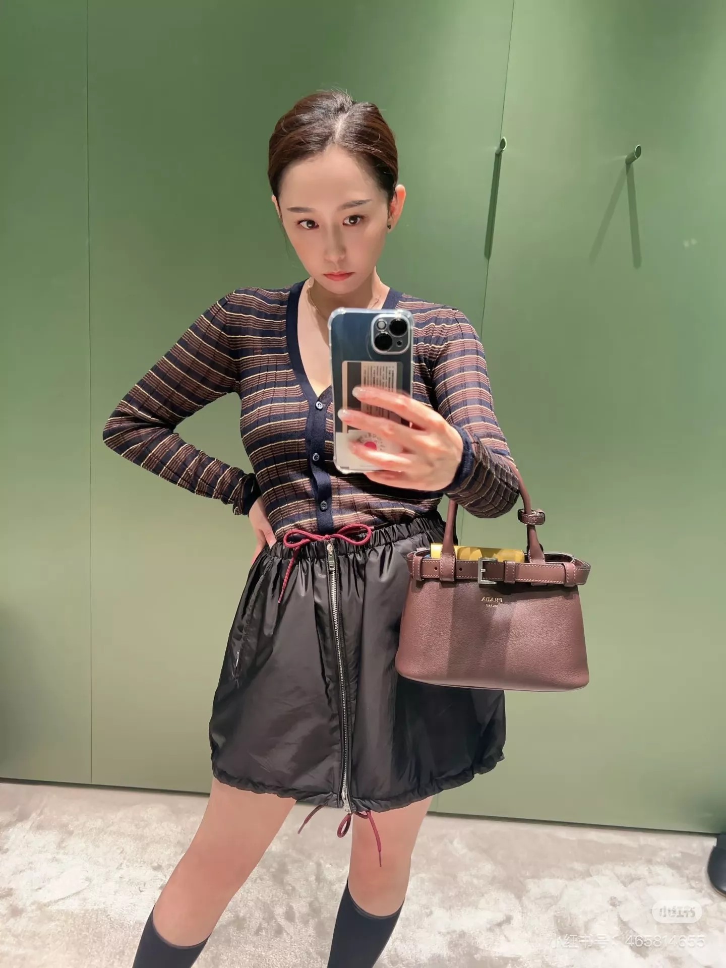 프라다 나일론 미니 스커트 상세 이미지 5