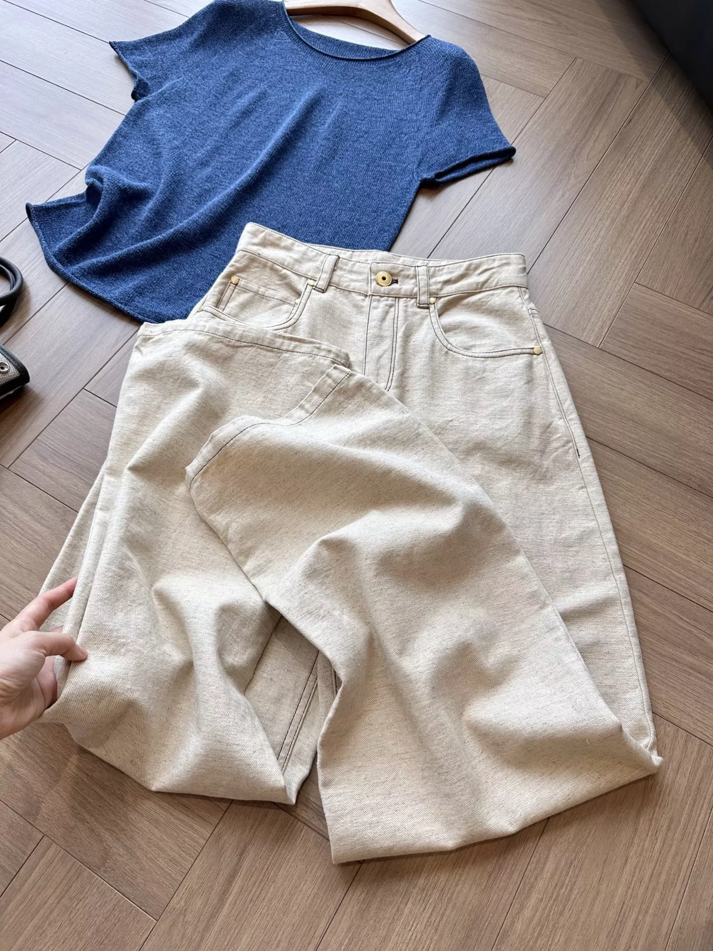 브루넬로쿠치넬리 오트밀 컬러 스트레이트 데님 팬츠 상세 이미지 27
