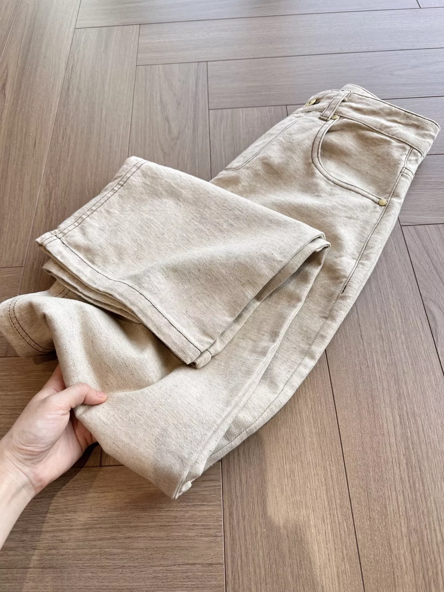 브루넬로쿠치넬리 오트밀 컬러 스트레이트 데님 팬츠 상세 이미지 39