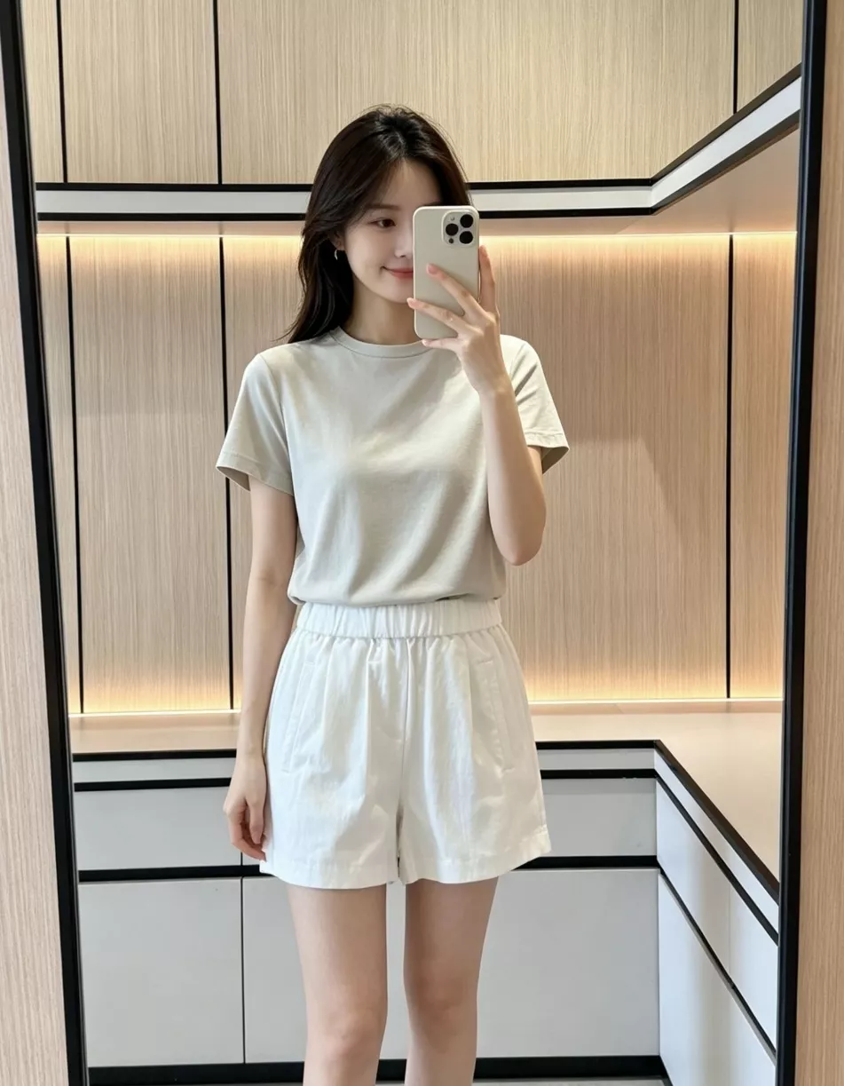 더로우 피마 코튼 반소매 티셔츠 상세 이미지 124