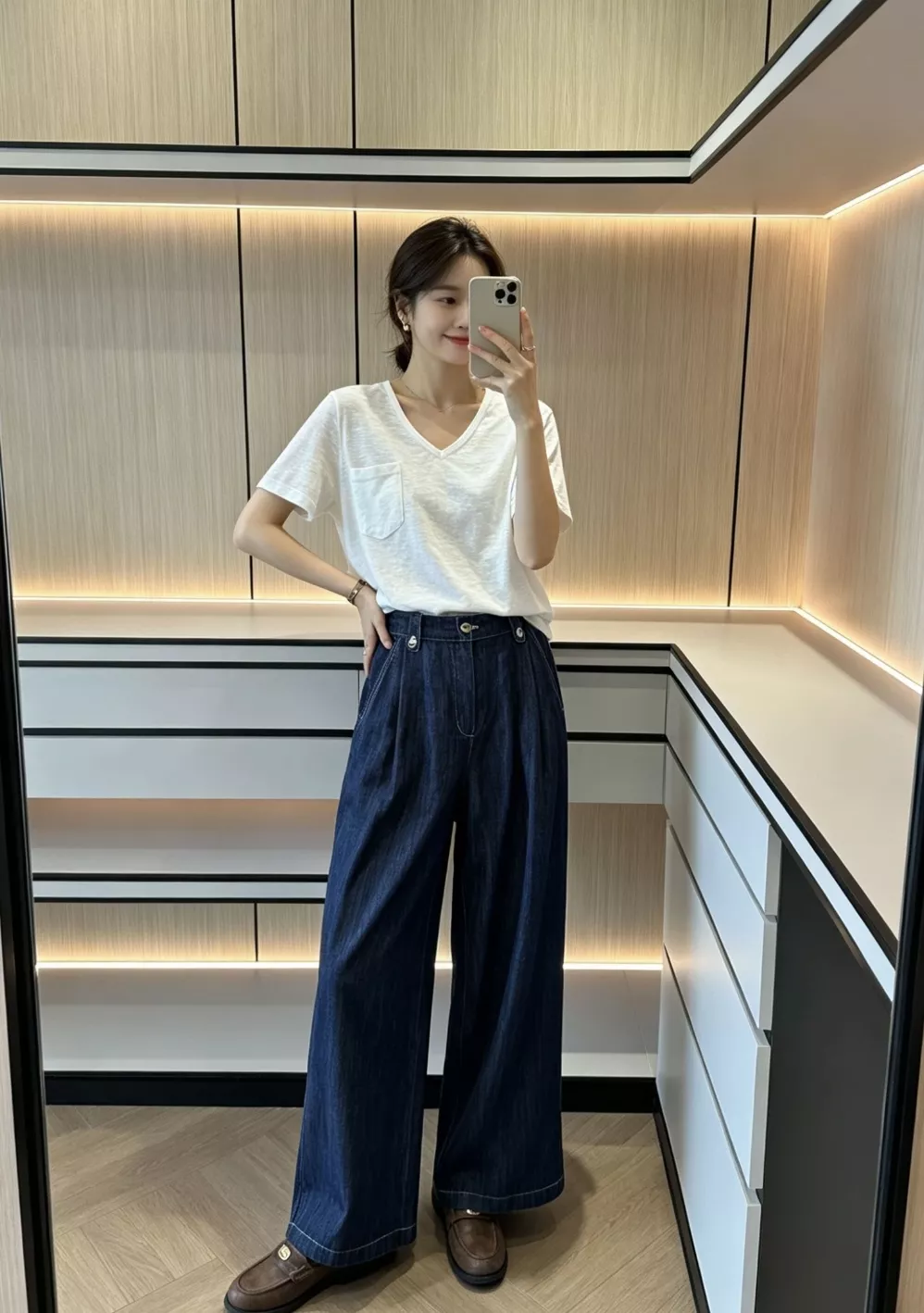 브루넬로쿠치넬리 입체 턱 디테일 와이드 데님 팬츠 상세 이미지 96