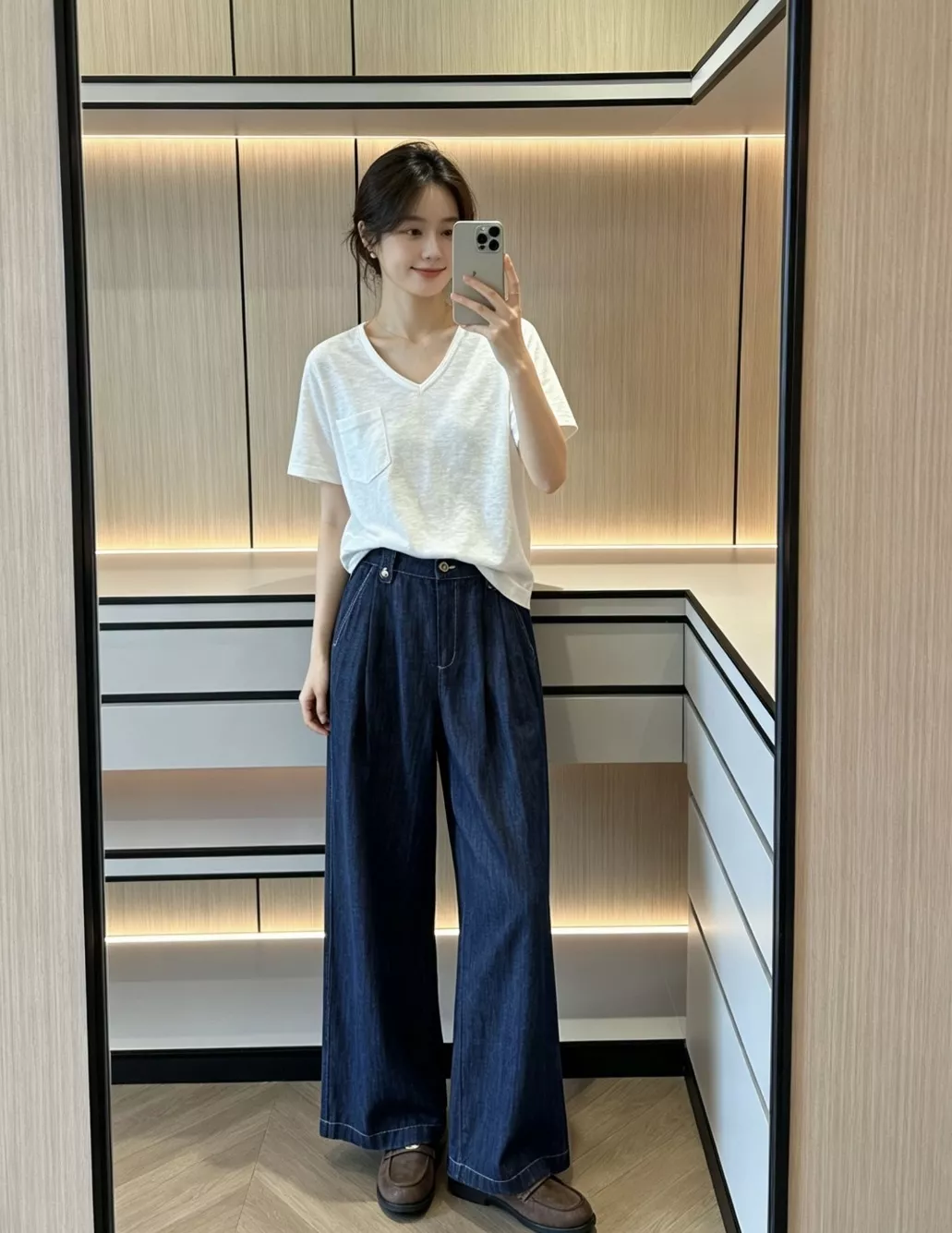브루넬로쿠치넬리 입체 턱 디테일 와이드 데님 팬츠 상세 이미지 94