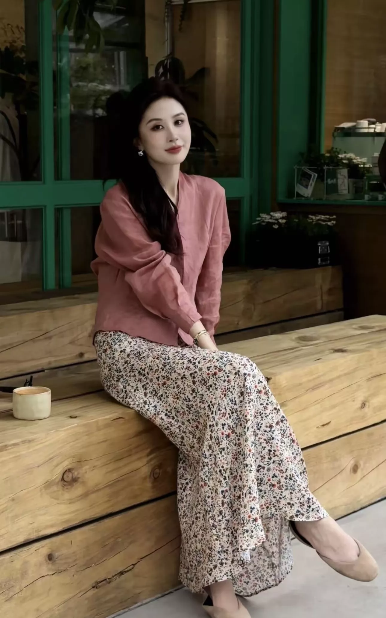 로로피아나 플로럴 실크 블렌드 A라인 롱 스커트 상세 이미지 87