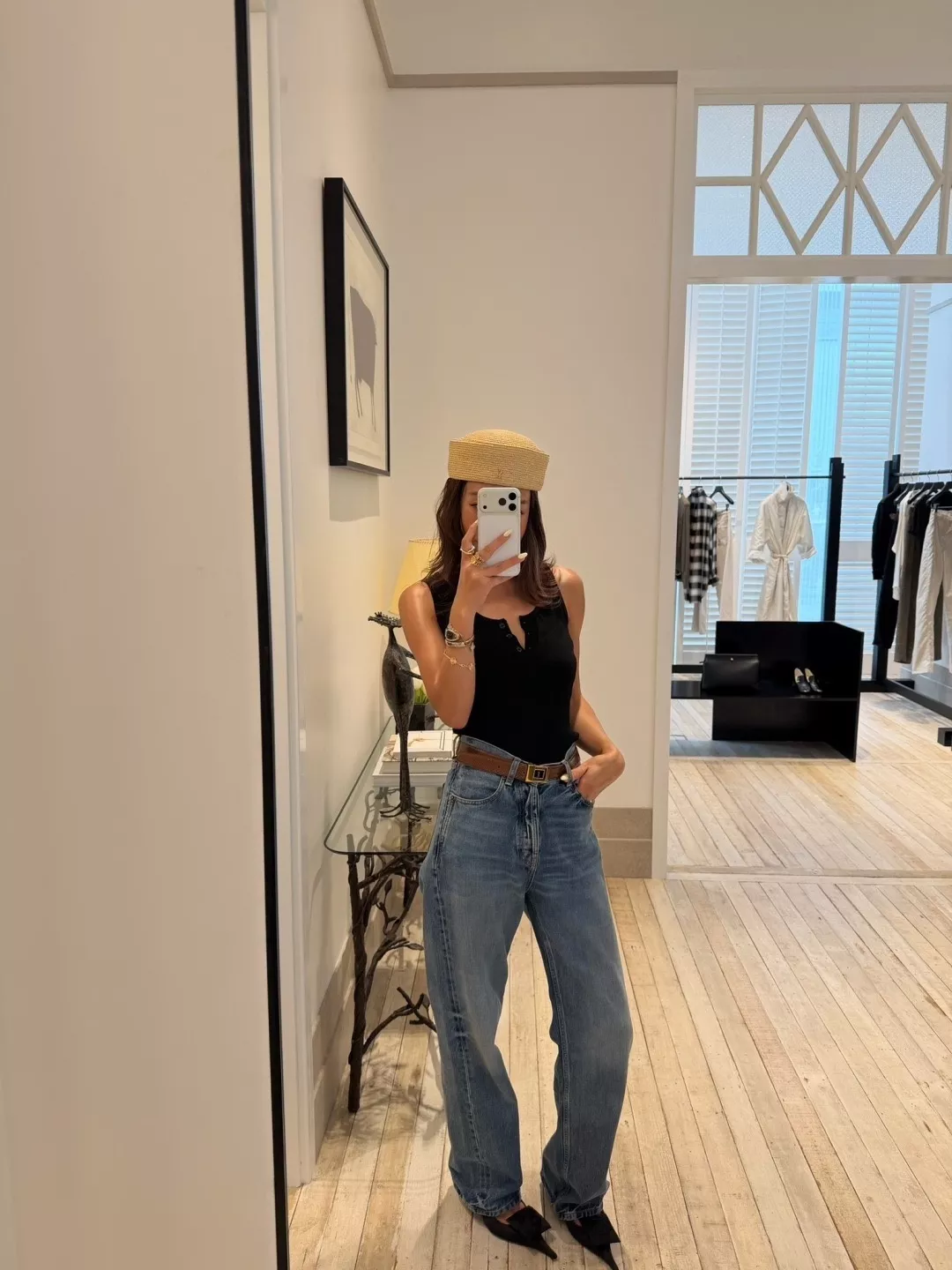 입생로랑 복고 워싱 스트레이트 데님 팬츠 상세 이미지 80