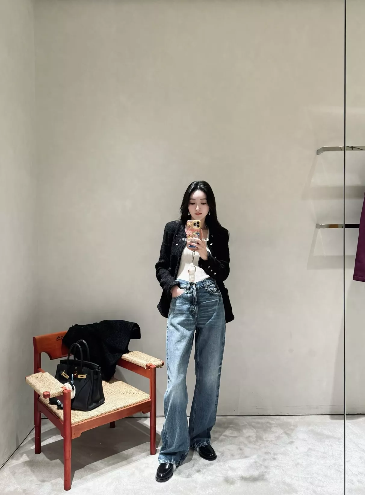입생로랑 복고 워싱 스트레이트 데님 팬츠 상세 이미지 81