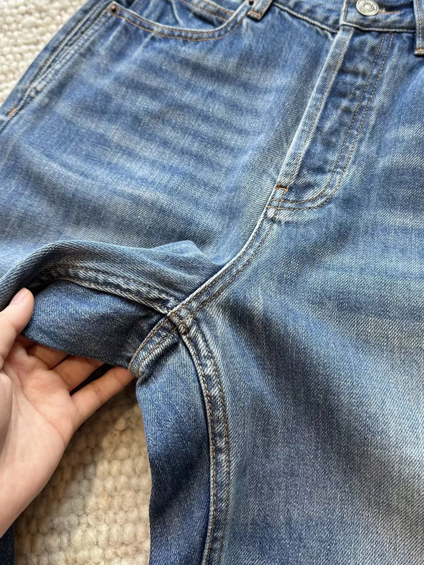 입생로랑 복고 워싱 스트레이트 데님 팬츠 상세 이미지 57
