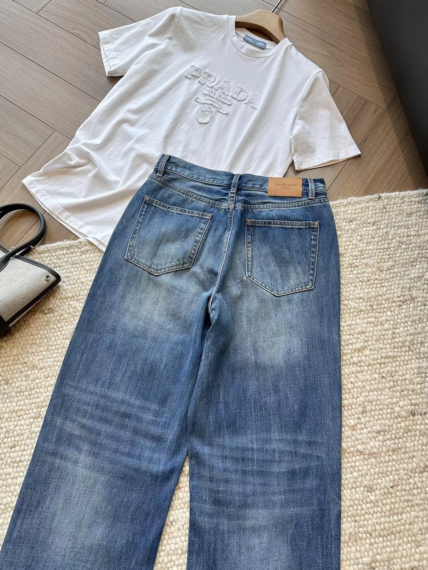 입생로랑 복고 워싱 스트레이트 데님 팬츠 상세 이미지 21