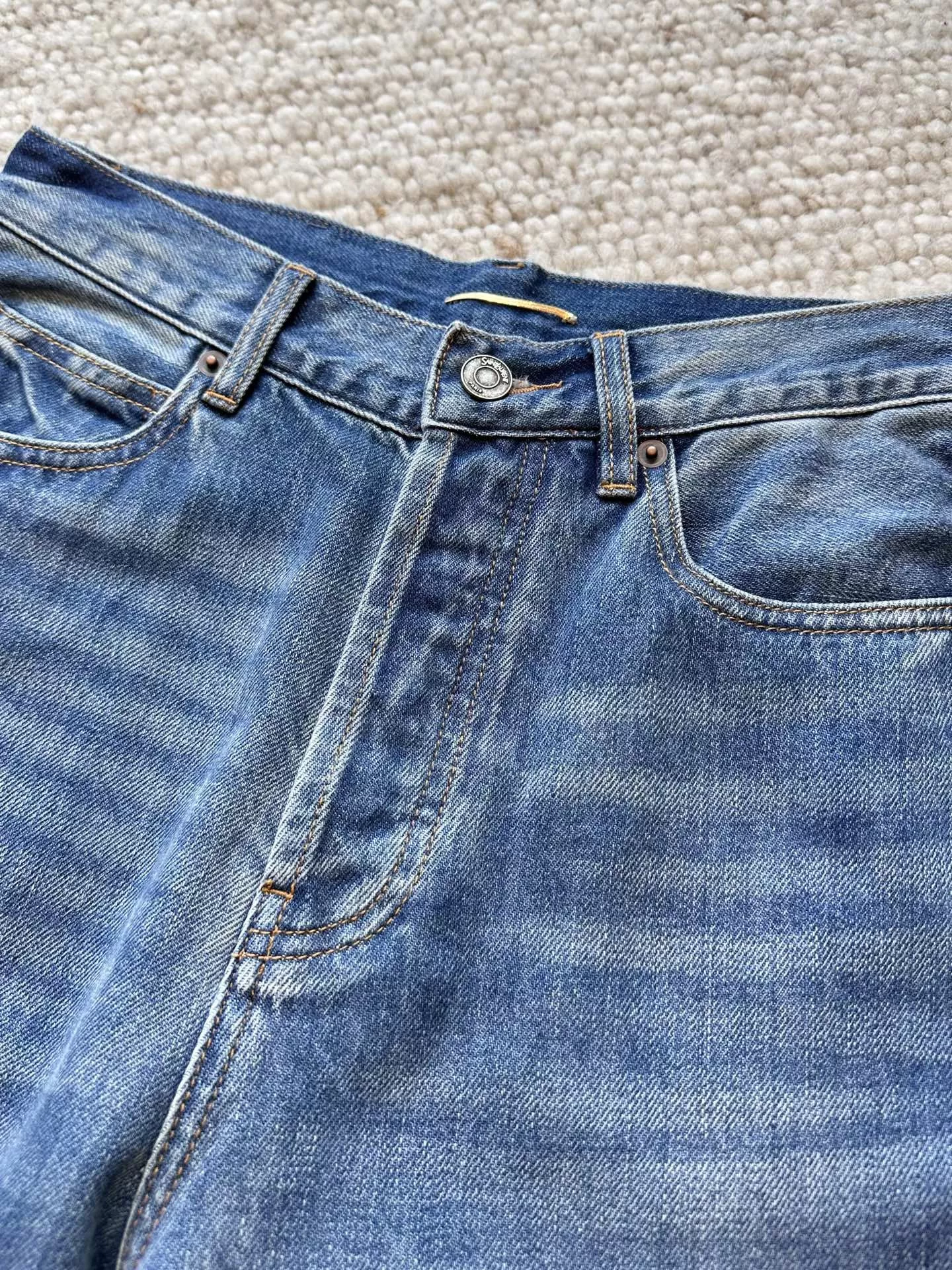 입생로랑 복고 워싱 스트레이트 데님 팬츠 상세 이미지 33
