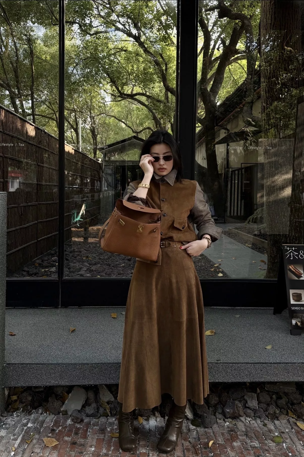 랄프로렌 반스웨이드 양가죽 미디 스커트 상세 이미지 10