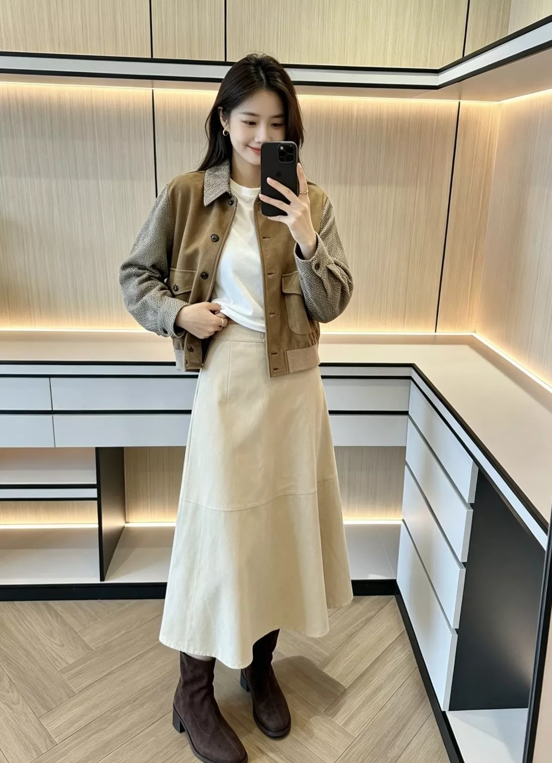 랄프로렌 반스웨이드 양가죽 미디 스커트 상세 이미지 89