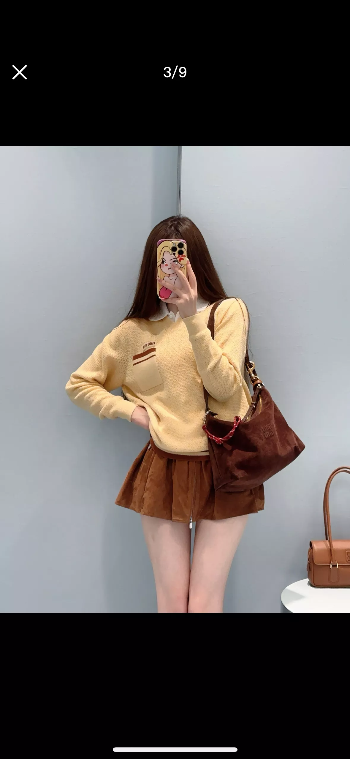 미우미우 카라 디테일의 여성 니트 풀오버 상세 이미지 26