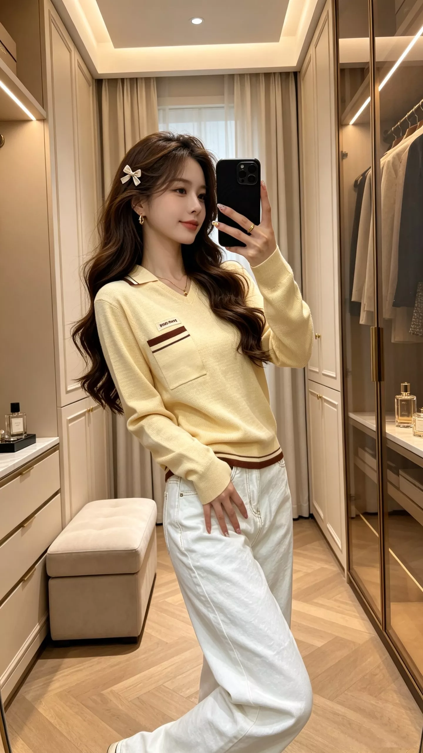 미우미우 카라 디테일의 여성 니트 풀오버 상세 이미지 18