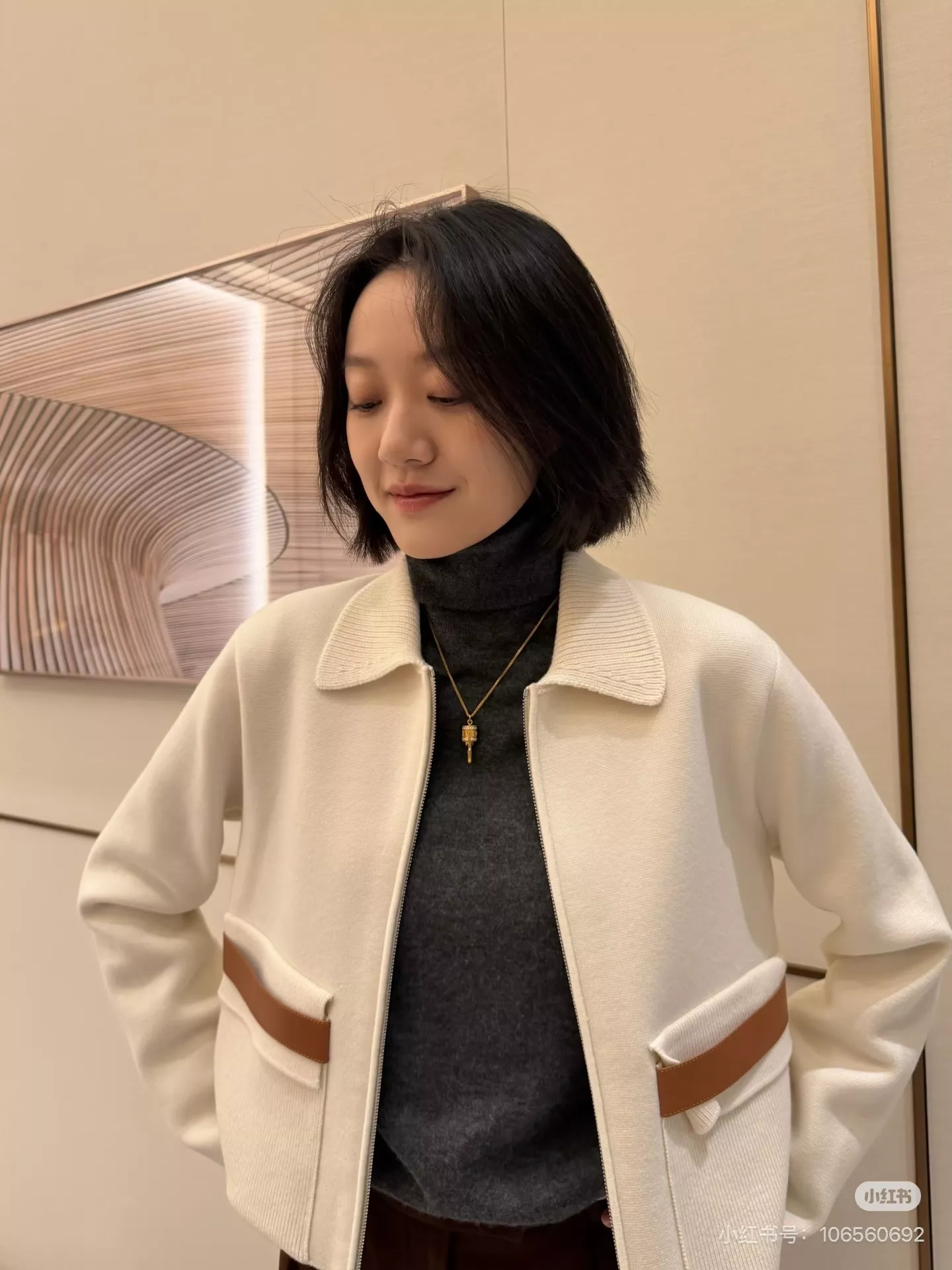 에르메스 클래식 플립 칼라 캐시미어 재킷 상세 이미지 15