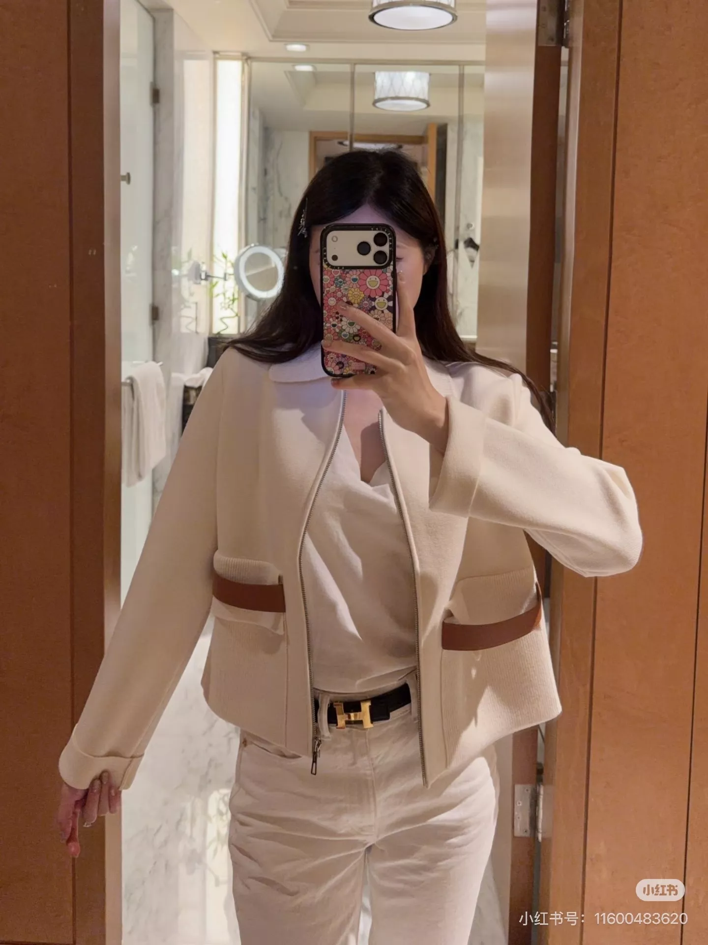 에르메스 클래식 플립 칼라 캐시미어 재킷 상세 이미지 14