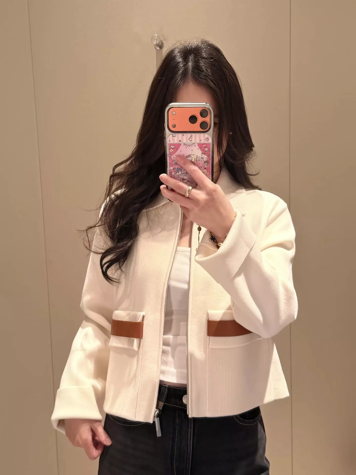 에르메스 클래식 플립 칼라 캐시미어 재킷 상세 이미지 12