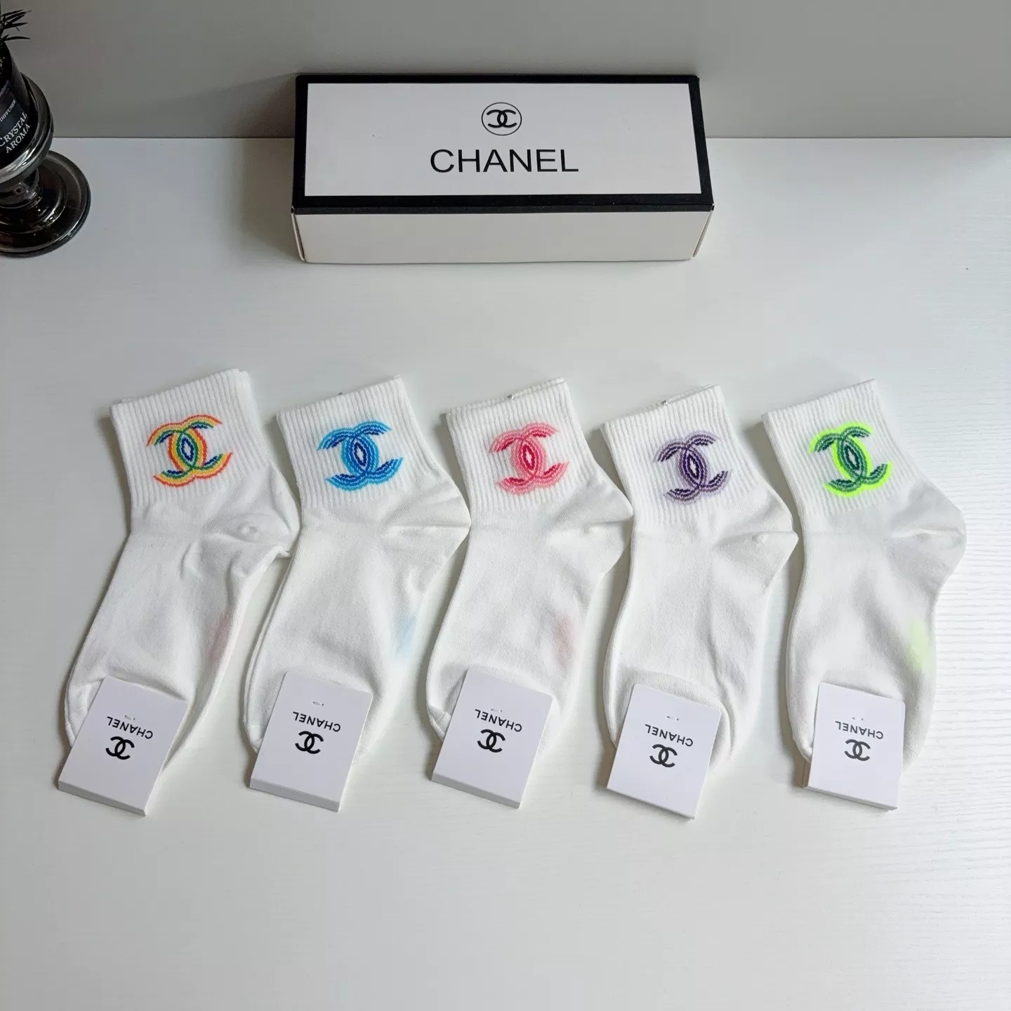 샤넬 클래식 더블C 로고 코튼 양말 상세 이미지 2