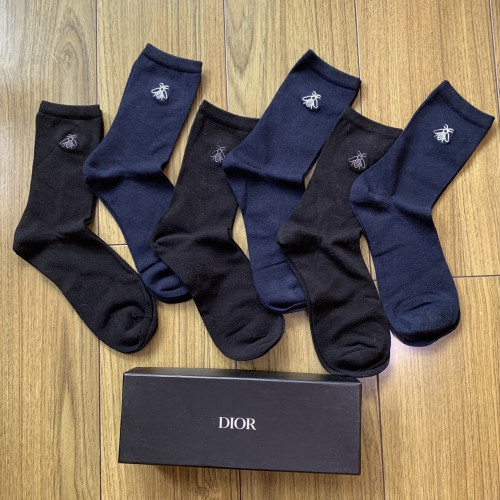 디올 남성 자수 벌 모티브 중목 양말 세트