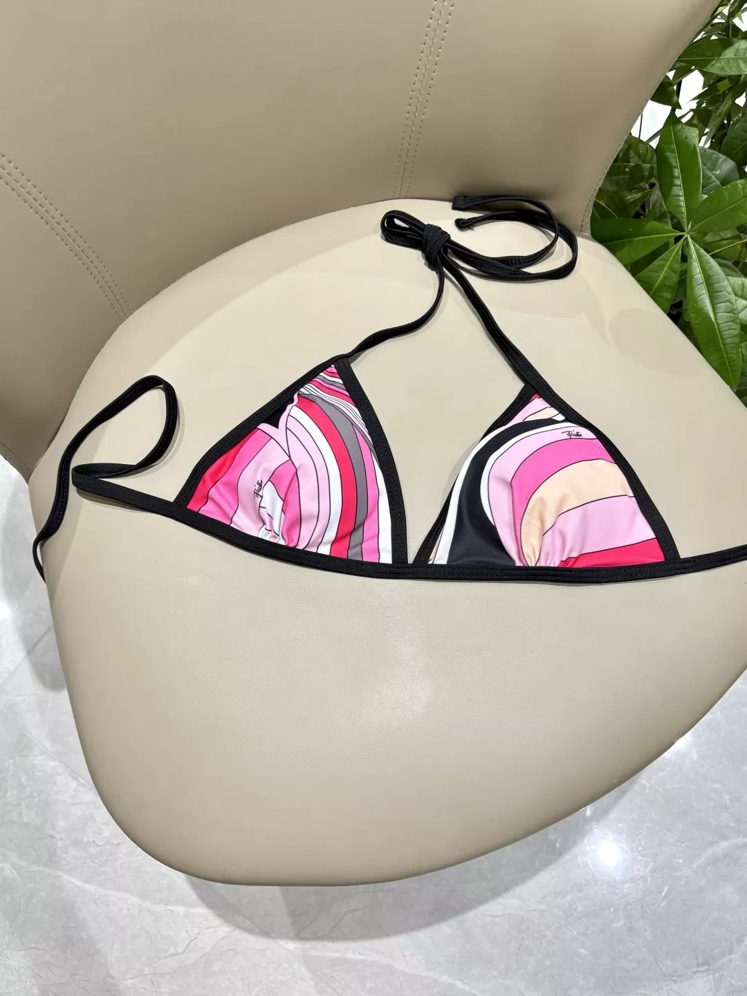 푸치 프린트 비키니 수영복과 시스루 스커트 세트 상세 이미지 16
