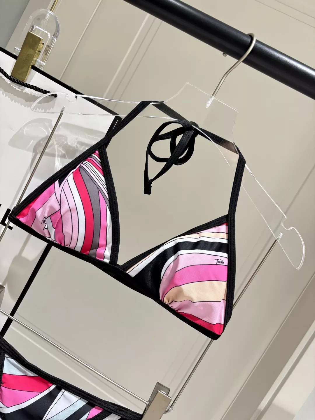 푸치 프린트 비키니 수영복과 시스루 스커트 세트 상세 이미지 7