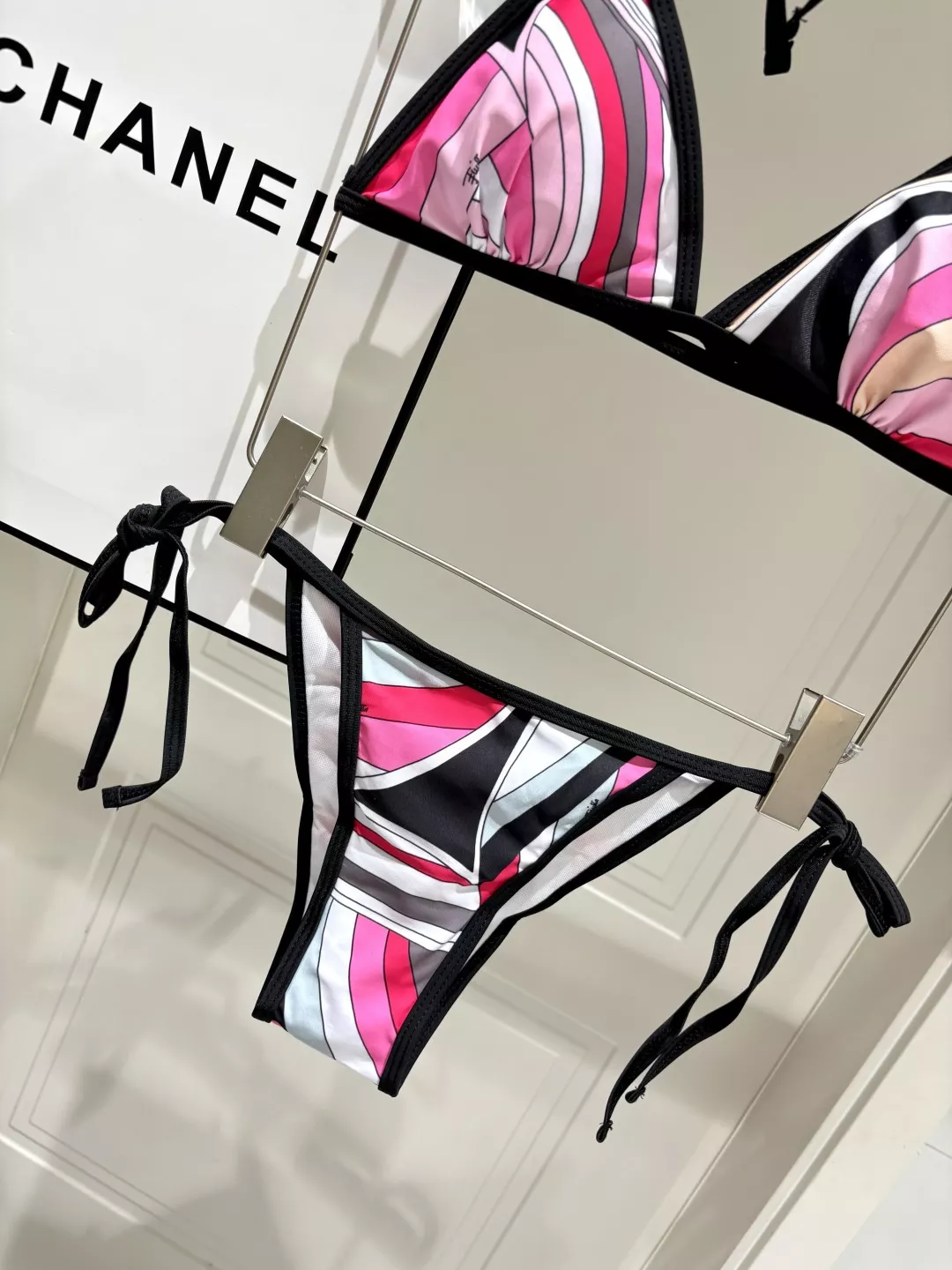 푸치 프린트 비키니 수영복과 시스루 스커트 세트 상세 이미지 8