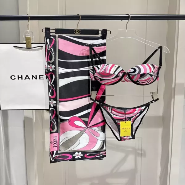 푸치 와이어 비키니 수영복 세트