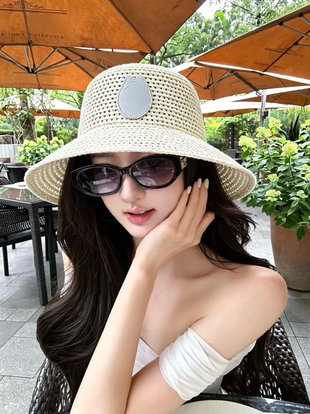 디올 수입 지초 소재 버킷 스타일 모자 상세 이미지 3