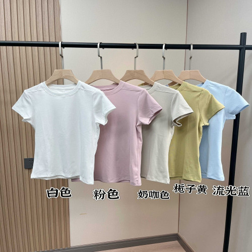 룰루레몬 여성 라운드넥 반소매 티셔츠