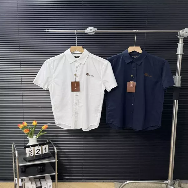로로피아나 알로에 소프트 가공 고급 린넨 반소매 셔츠