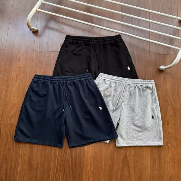 랄프로렌 코튼 테리 자수 로고 하프 팬츠