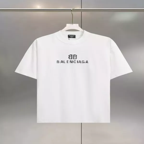 발렌시아가 BB 로고 오버핏 라운드넥 반소매 티셔츠