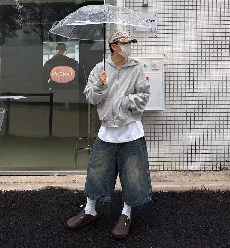 클린핏 빈티지 워싱 절개 데님 하프 팬츠 상세 이미지 16