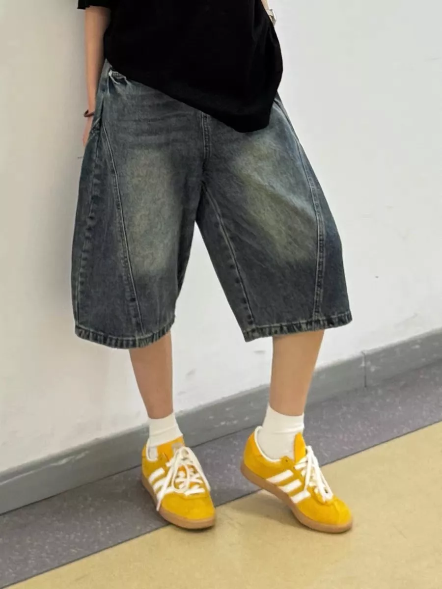 클린핏 빈티지 워싱 절개 데님 하프 팬츠 상세 이미지 19