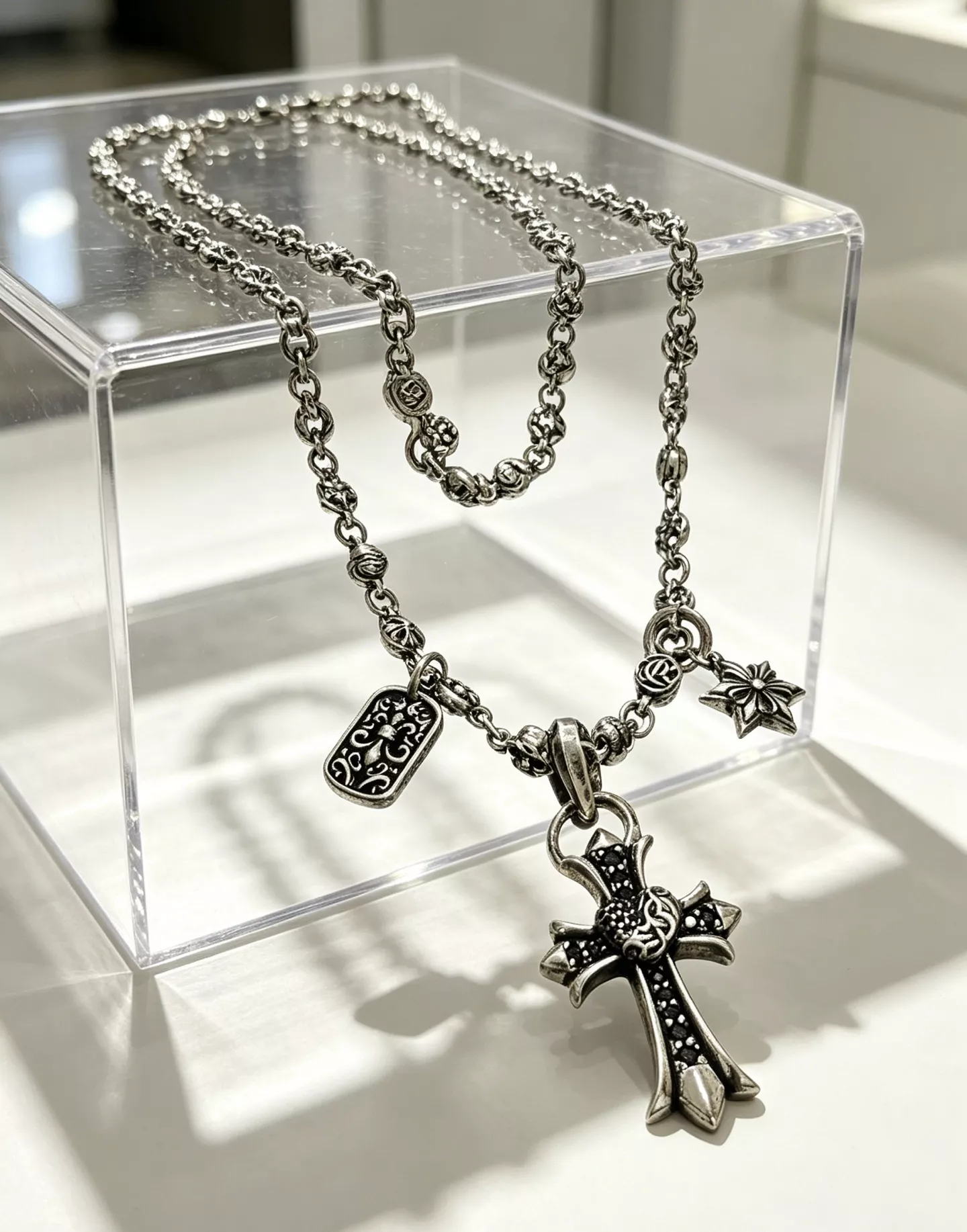 크롬하츠 크로스 모티브 빈티지 스타일 목걸이 상세 이미지 8