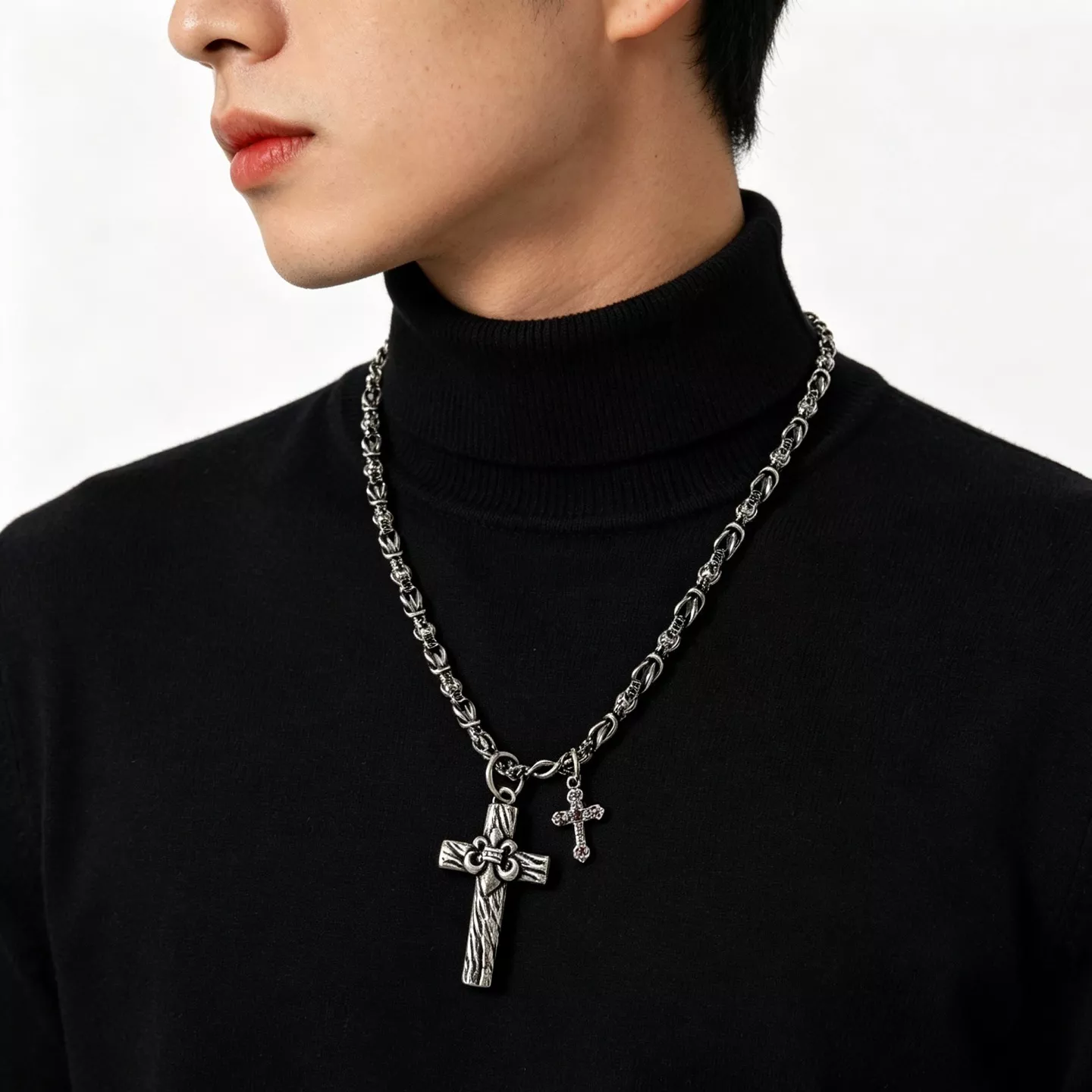크롬하츠 크로스 펜던트 빈티지 체인 목걸이 상세 이미지 8