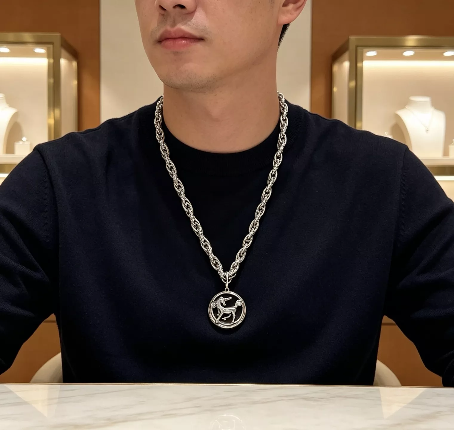 에르메스 돼지코 모티브 체인 목걸이 상세 이미지 2