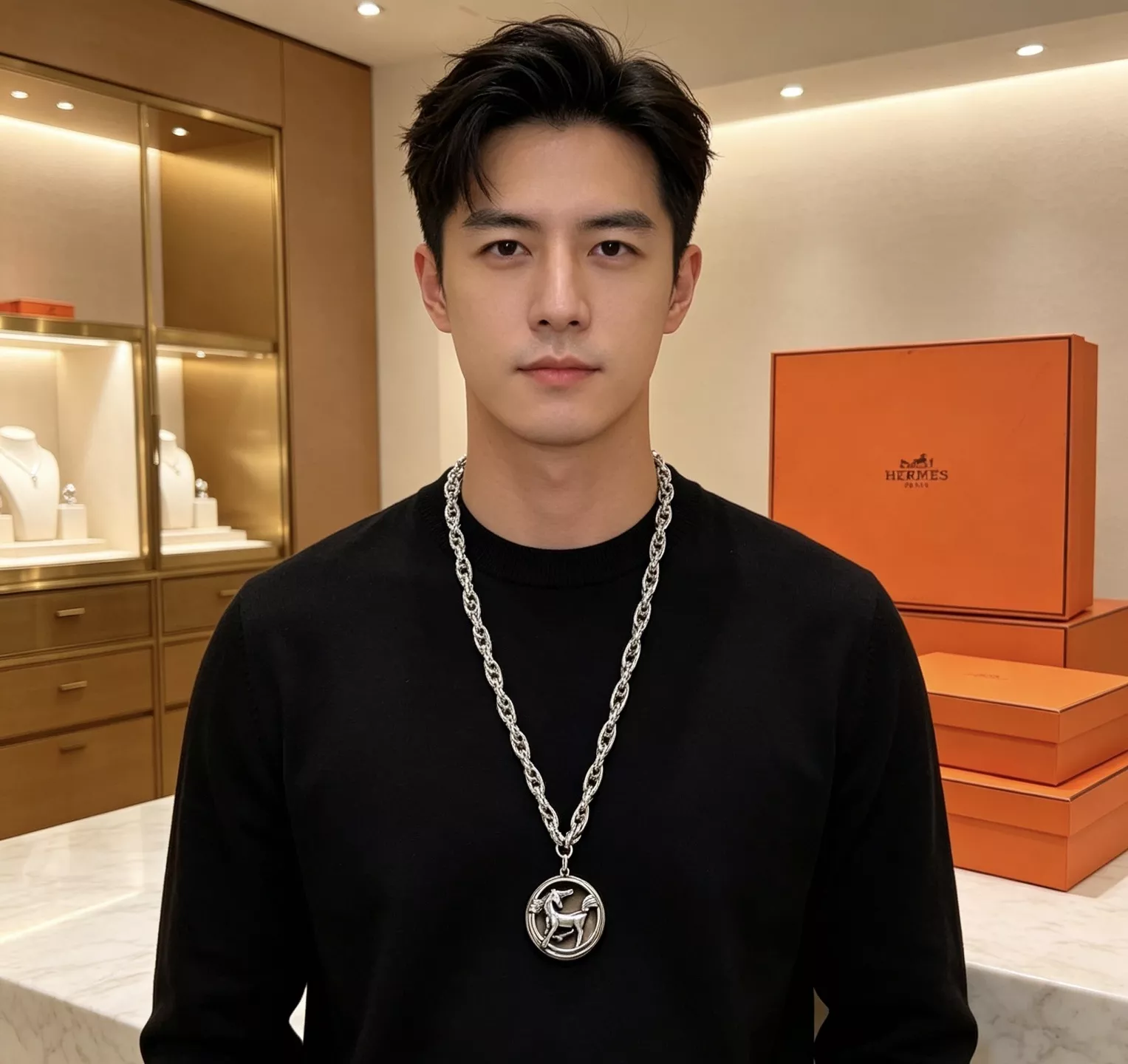 에르메스 돼지코 모티브 체인 목걸이 상세 이미지 8