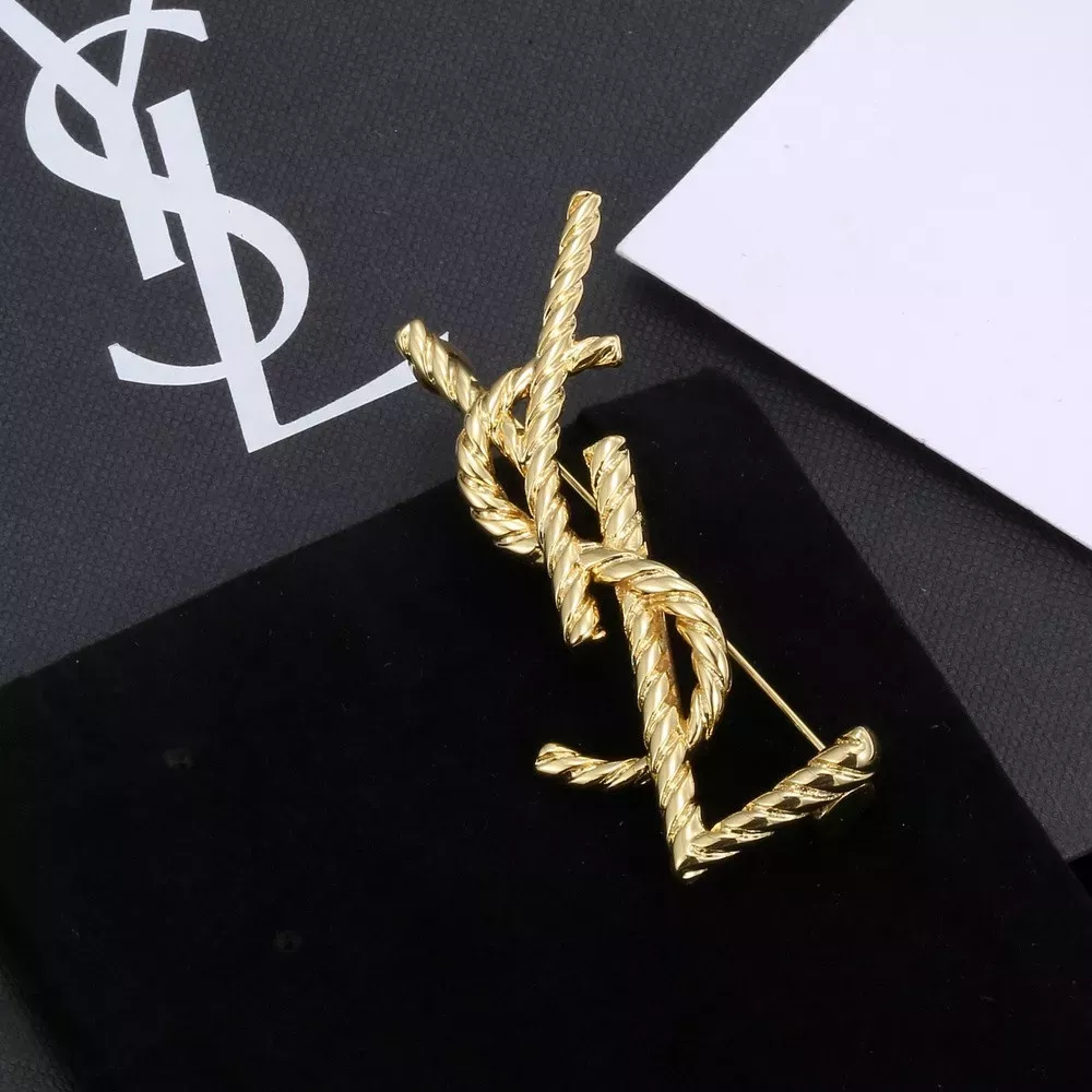 입생로랑 YSL 로고 브로치