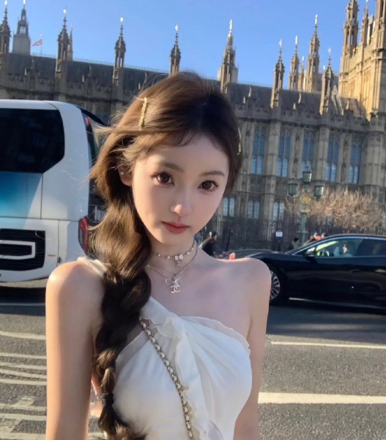 샤넬 리본 장식 진주 포인트 목걸이 상세 이미지 7