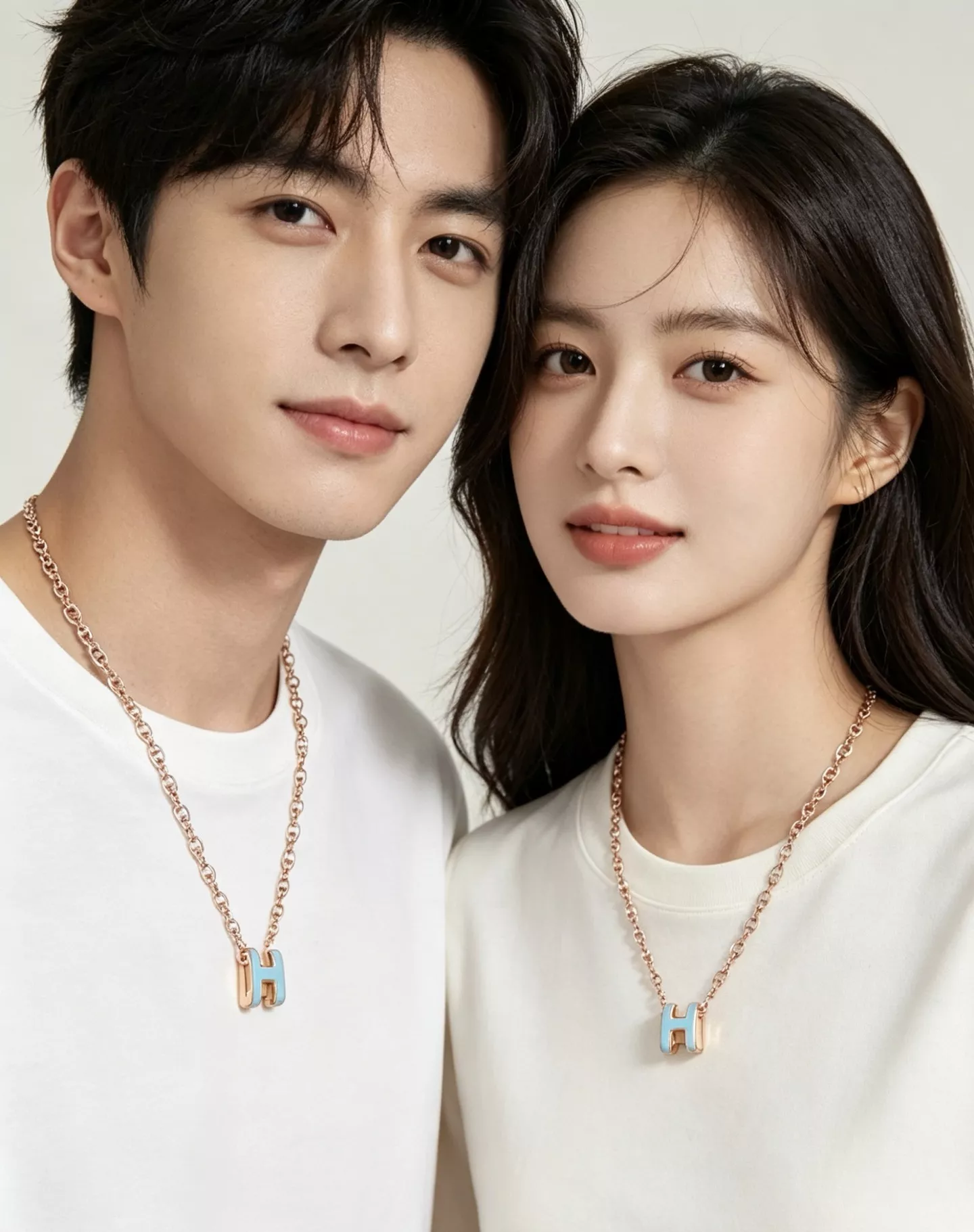에르메스 H 레터 장식 타원 시리즈 목걸이 상세 이미지 3