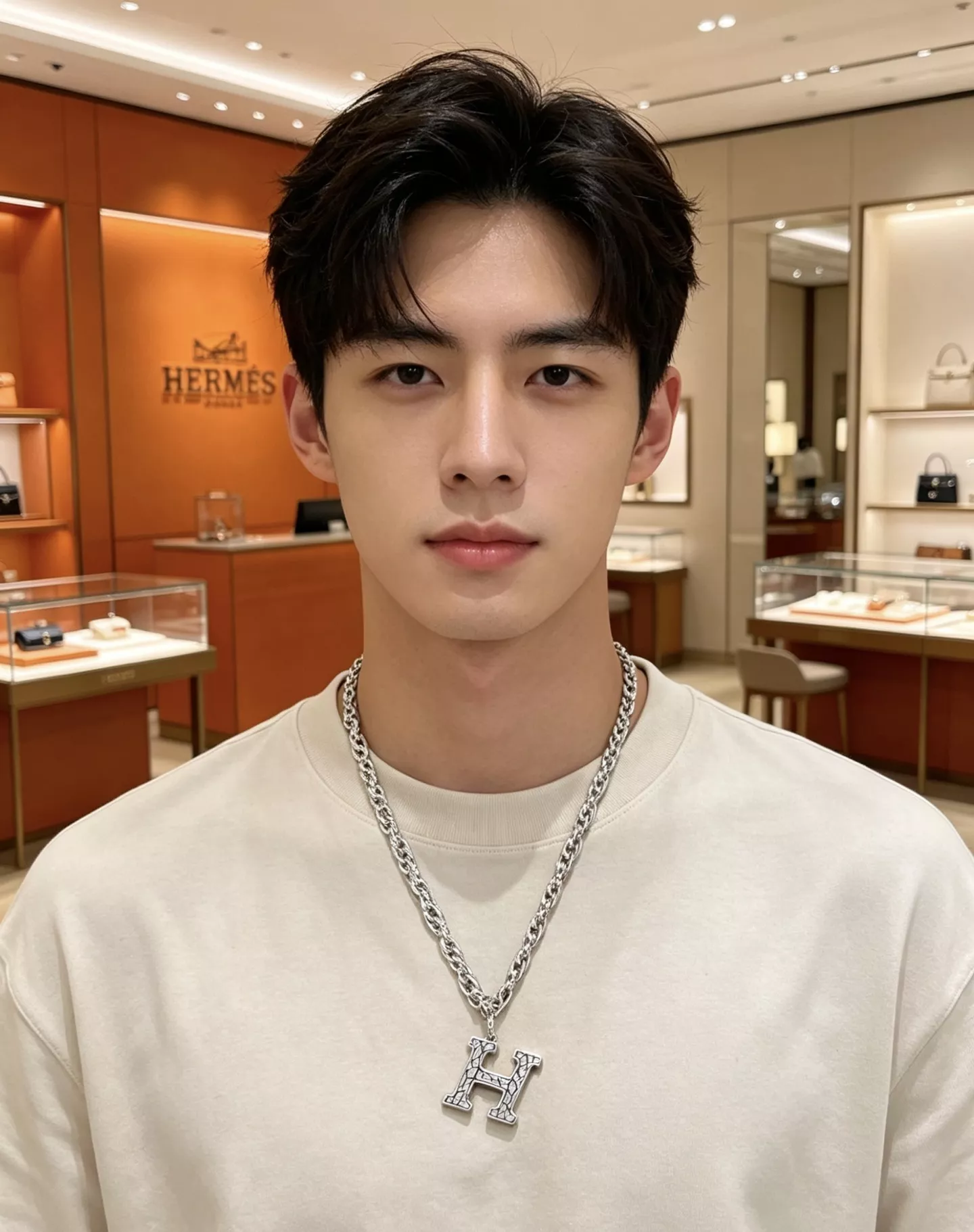 에르메스 H 장식 체인 목걸이 상세 이미지 6
